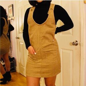 Blue Spice camel Corduroy Overall Dress
